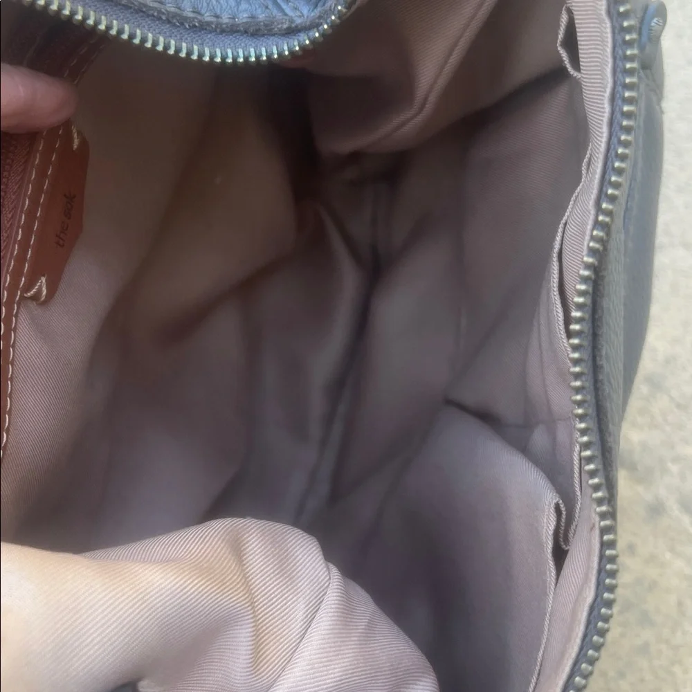 The Sak Grey Leather Shoulder Purse